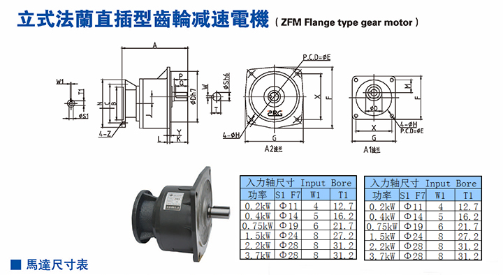 立式法兰直插型齿轮减速电机
